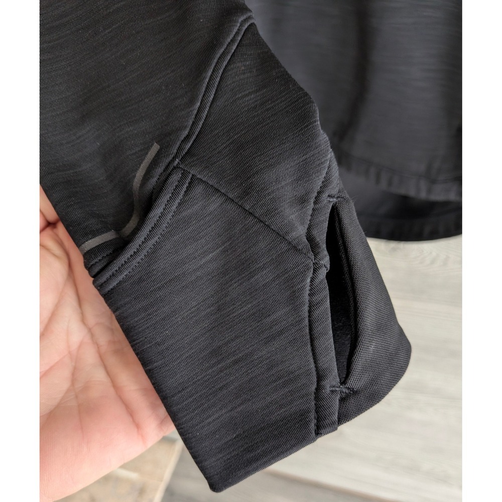 Athleta Womens Space Dye Tulip Back Hoodie Charcoal Gray Thumbhole Activewear M - Picture 11 of 16